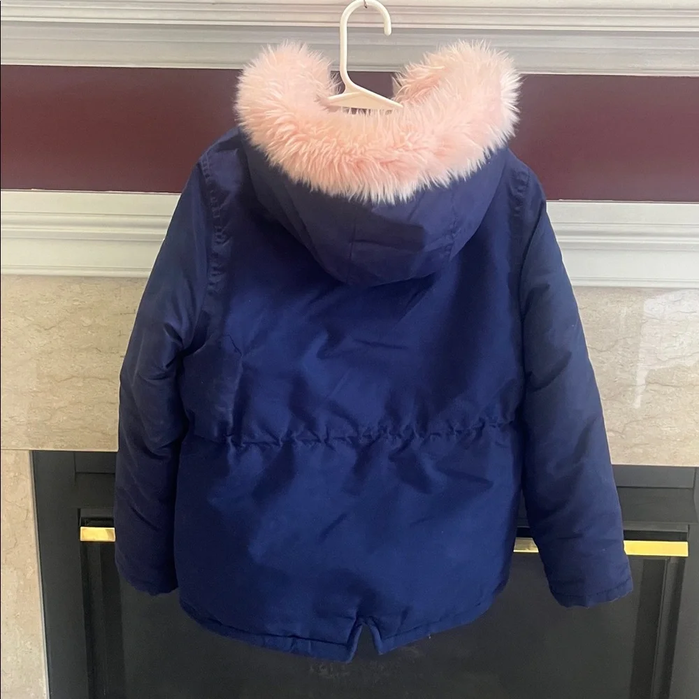 OshKosh B'gosh Girls Navy Blue Hooded Parka Winter Coat